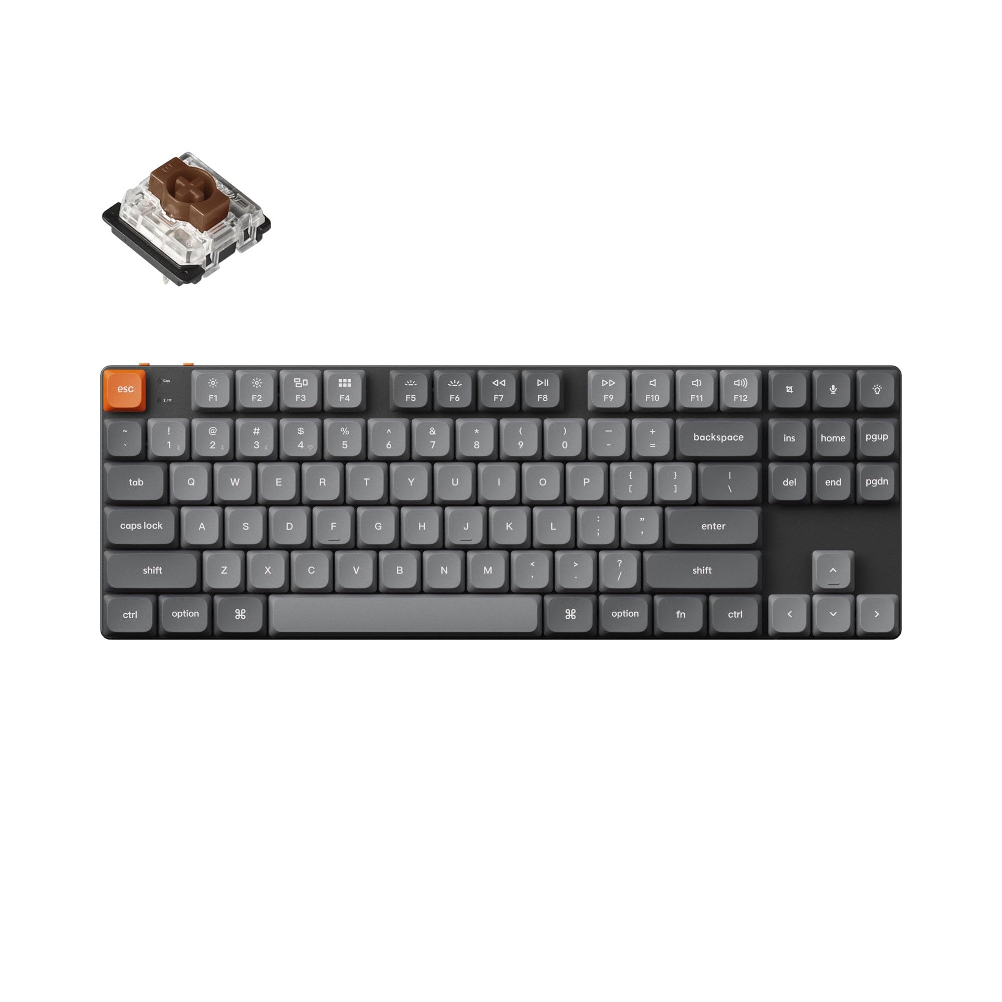 

Keychron K1 Max Wireless Custom Bluetooth Wireless Wired QMK VIA US White LED Thin Gateron Mechanical Compatible with and Linux Gateron Mechanical