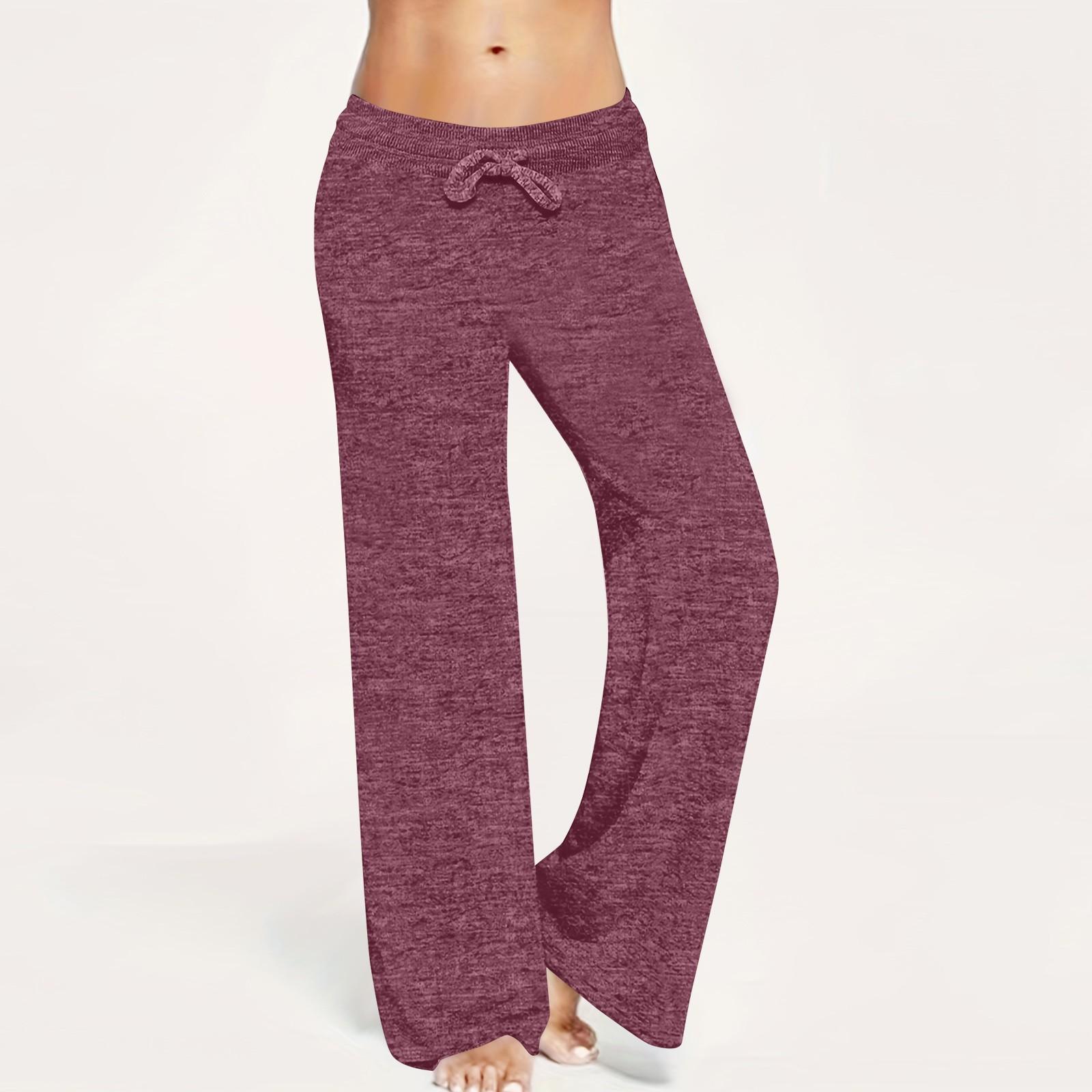 

Женские модные однотонные штаны для йоги, свободные широкие брюки с завязками и карманами, повседневные брюки XL винный