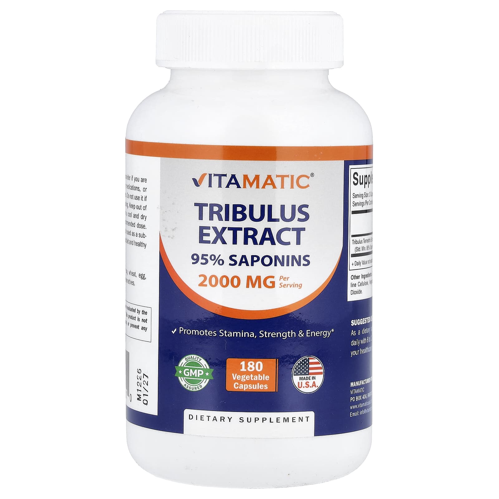 

Vitamatic, Tribulus Extract, Veggie Capsules, 180 Capsules (666mg per capsule)