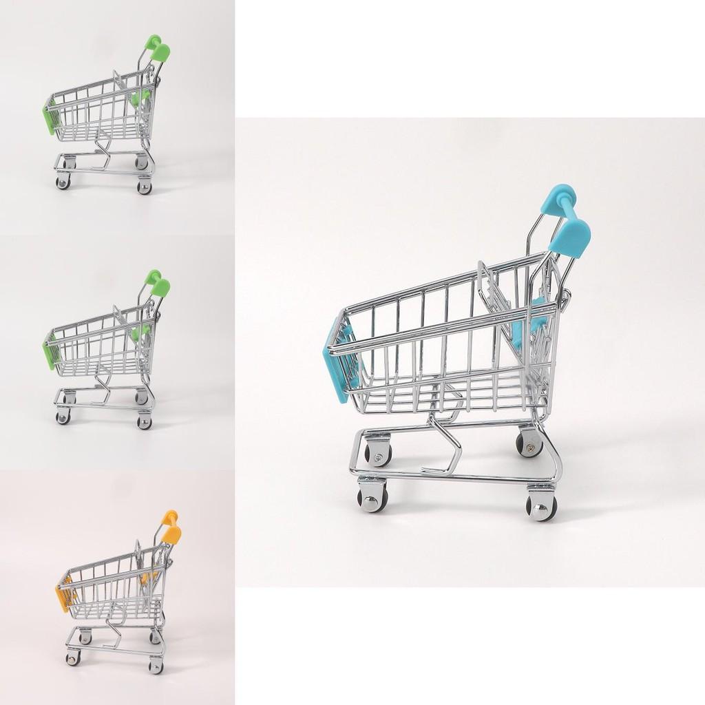 Children Small Metal Shopping Basket With Interactive Features For Role Play