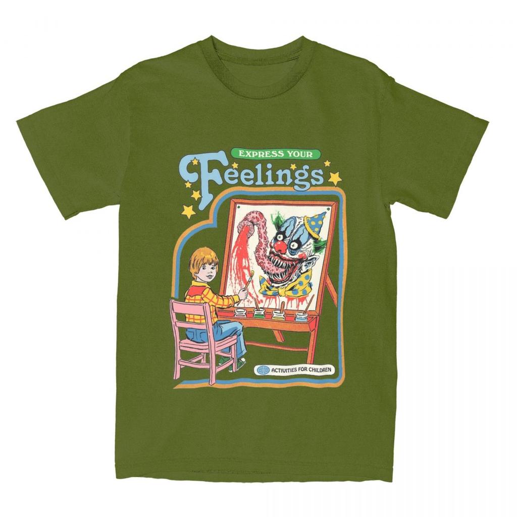 Men Women's Express Your Feelings Horror Art T Shirts Merchandise Creepy Artist Cotton T-shirt Clothing Awesome Tees New Arrival