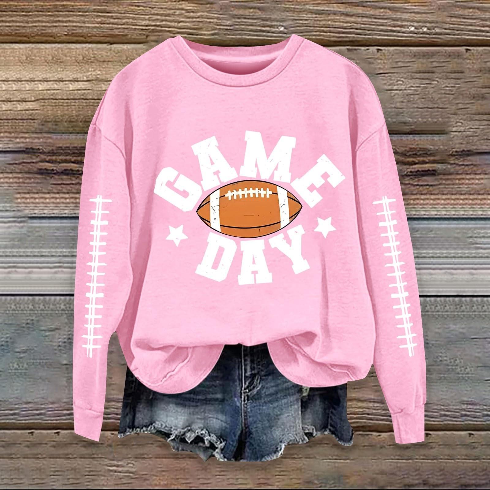 

Women s Fashionable And Casual Long Sleeved Printed Round Neck Sportswear Pullover, Slim Fit T-shirt Top L рожевий