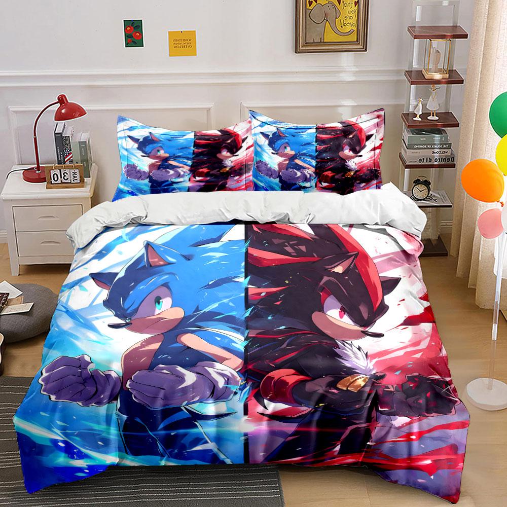 Blue and red hedgehogs. Bedding sets Duvet cover sets Duvet covers Pillowcases(1 * Duvet Cover 2 * Pillowcases without duvet insert) 135x200cm