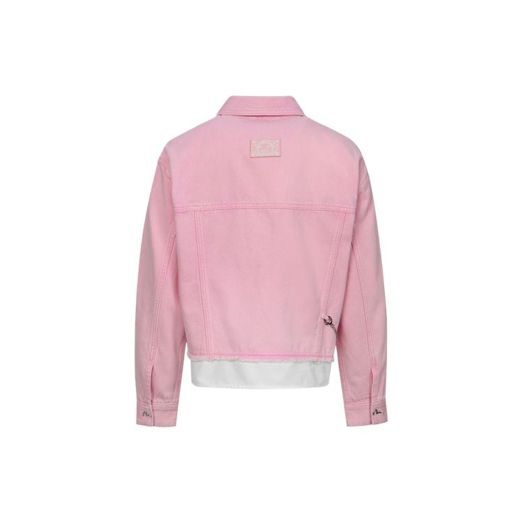 Evisu SS24 Aplicație Pescăruș Brodată Stratificat Aspect Stratificat Modă Jachetă Denim Femei jachete Denim-Roz 2ESHTW4DJ4002FFDN