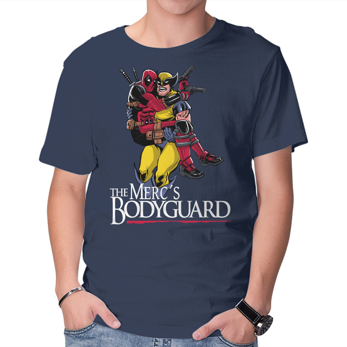 Unisex Crew Neck T-Shirt The Merc s Bodyguard Graphic Short Sleeve Casual Tee XL