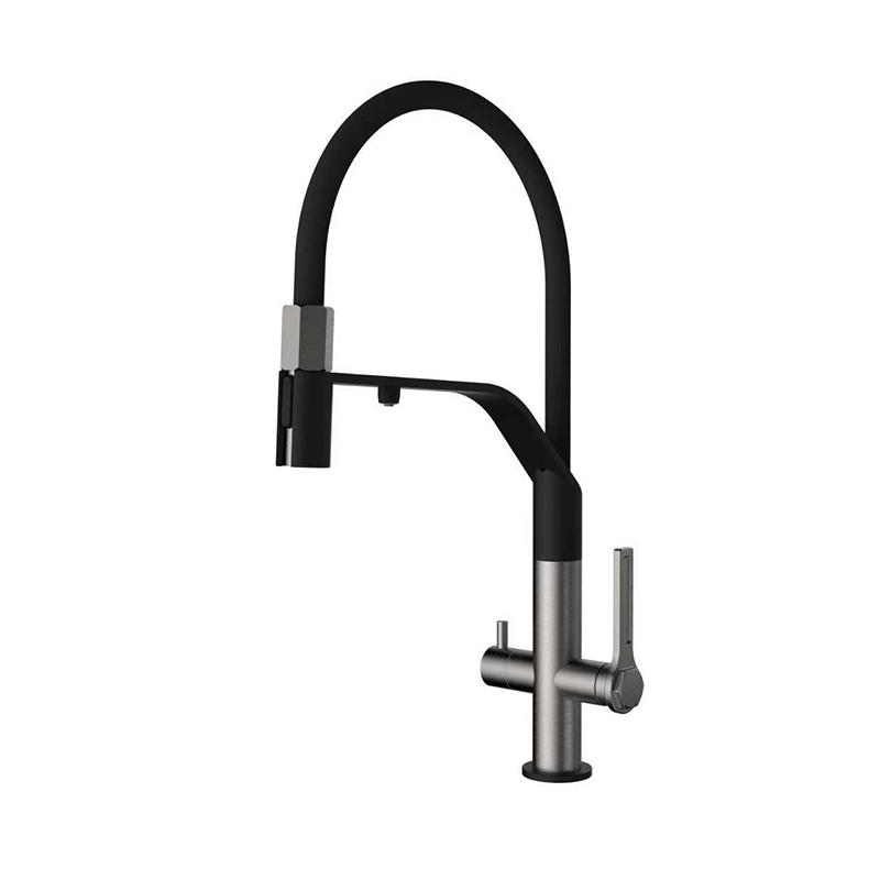 Universal 3-in-1 Kitchen Faucet with Gray/Black Filter 304 Stainless Steel Cold And Hot Mixed Water for Kitchen Sink