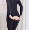 Unisex Plus Size Thick Fleece Backless Bodysuit with Zipper and Crotchless Design for Cold Weather