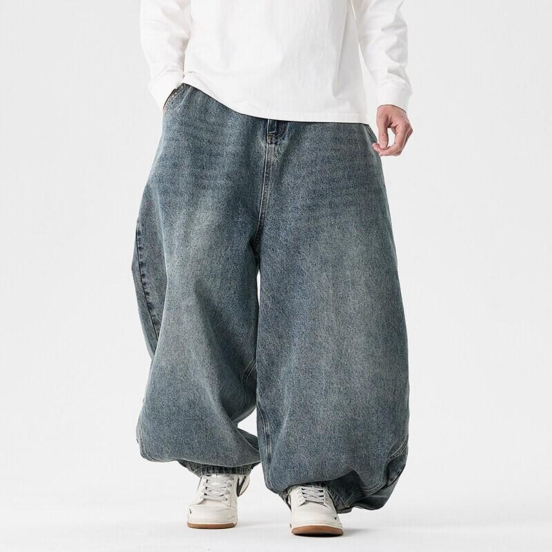 Jarní Pánské Streetwear Džínové Kalhoty Pánské Harajuku Prané Baggy Džíny Pánské Y2K Móda Punk Ležérní Vysoký Pas Široké Nohavice