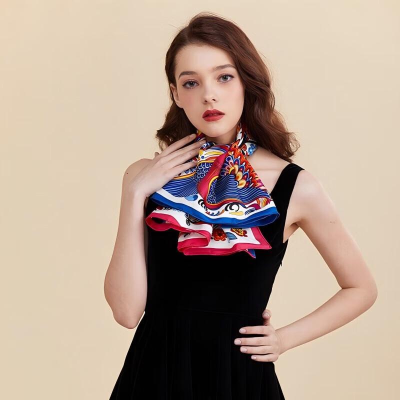 Aurora Spirit Bird Dance Mulberry Silk Scarf