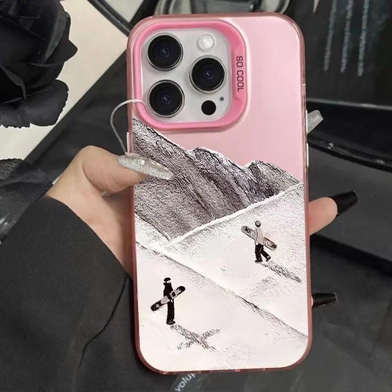 Snow Skiing Space Phone Case For iPhone 17 Cases iPhone Air  16 15 14 13 12 11 Pro Max XS X XR 7 8 Plus Shockproof Back Cover
