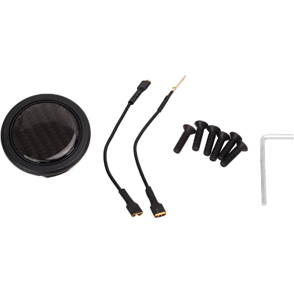 Lenkrad Hupenknopf ABS Kohlefaser 50mm Durchmesser Kohlefaser Universelles Auto Modifiziertes Zubehör