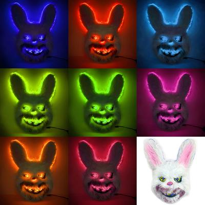 Halloween Leuchtende Tiermaske Horror Blutiges Kaninchen Bär Dekoration Requisite Simulation Fellmaske Rollenspiel Kostüm Party Deko