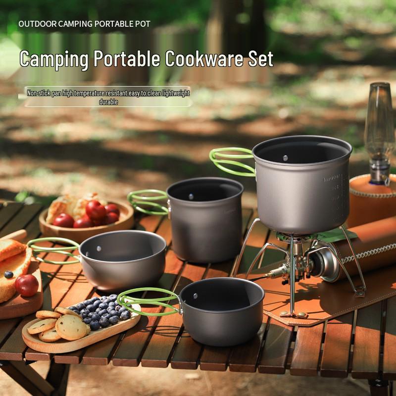 DS-201 Outdoor Multi-Purpose Cookware Set for 2-3 People: Perfect for Camping, BBQs, and Picnics