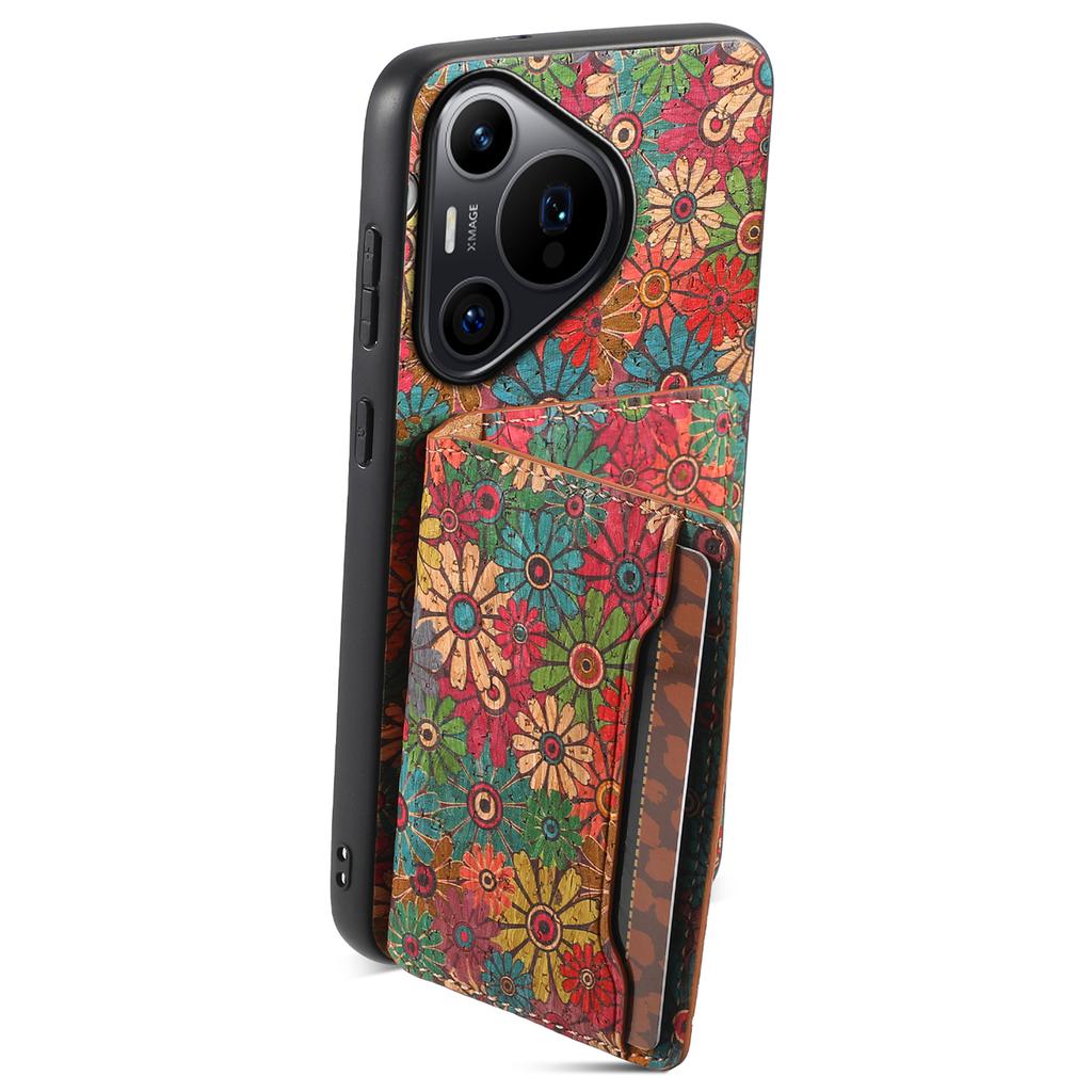 For Huawei Pura 70 Pro/70 Pro+ Case Floral Pattern Hybrid Phone Cover with Card Slot Kickstand