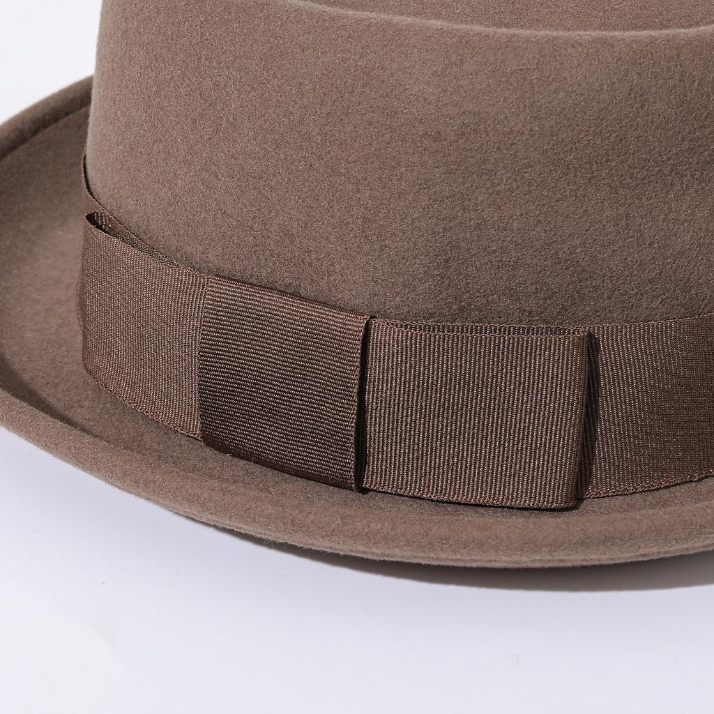 Retro Britse Concaaf Top Wol Fedoras Hoed Man Gekrulde Rand Gentleman Tophoed Herfst Winter Mode Wolle Franse Unisex Vilten Hoed