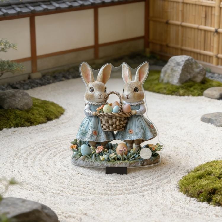 Weather Proof Rabbit Yard Art Garden Stake Ornament For Easter Parties And Event Seasonal Celebration Accessory