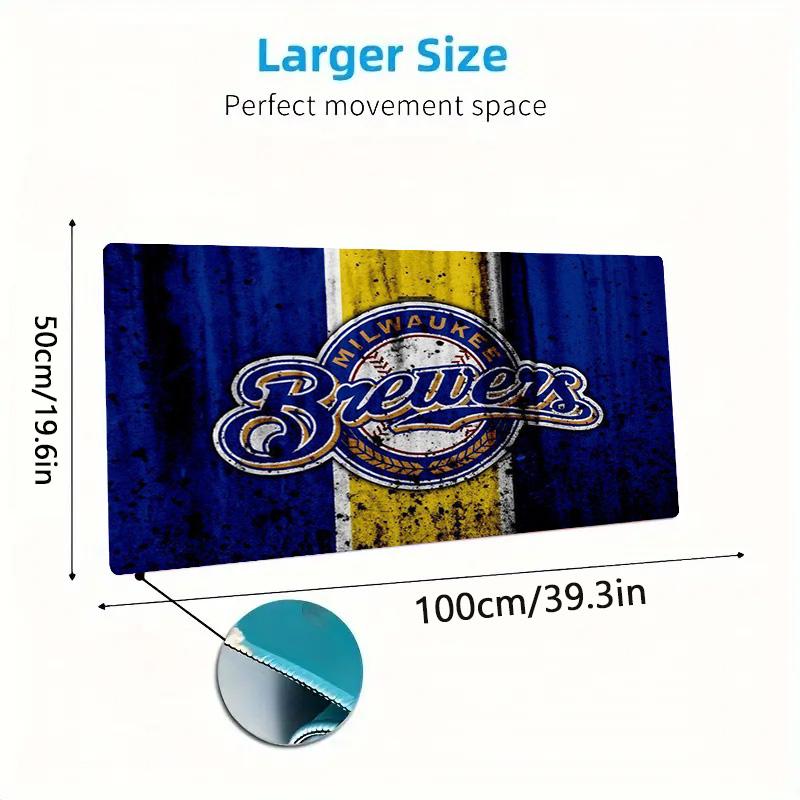 Milwaukee Brewers Color Mouse Pad Large Gaming Table Cushion Non-slip Laptop Tablet Big Mousepad XXL Mat Mini PC Playmat With Lock Edge