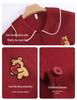 Red Cotton Couple's Pajamas Set: Short-Sleeve Cardigan & Shorts - Wedding & Year of the Rat Theme