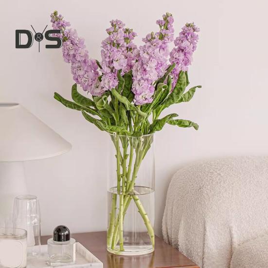 Clear Cylinder Flower Vase Wedding Party Dining Table Centerpiece Hydroponic Flower Holder Transparent Plants Container Decoration