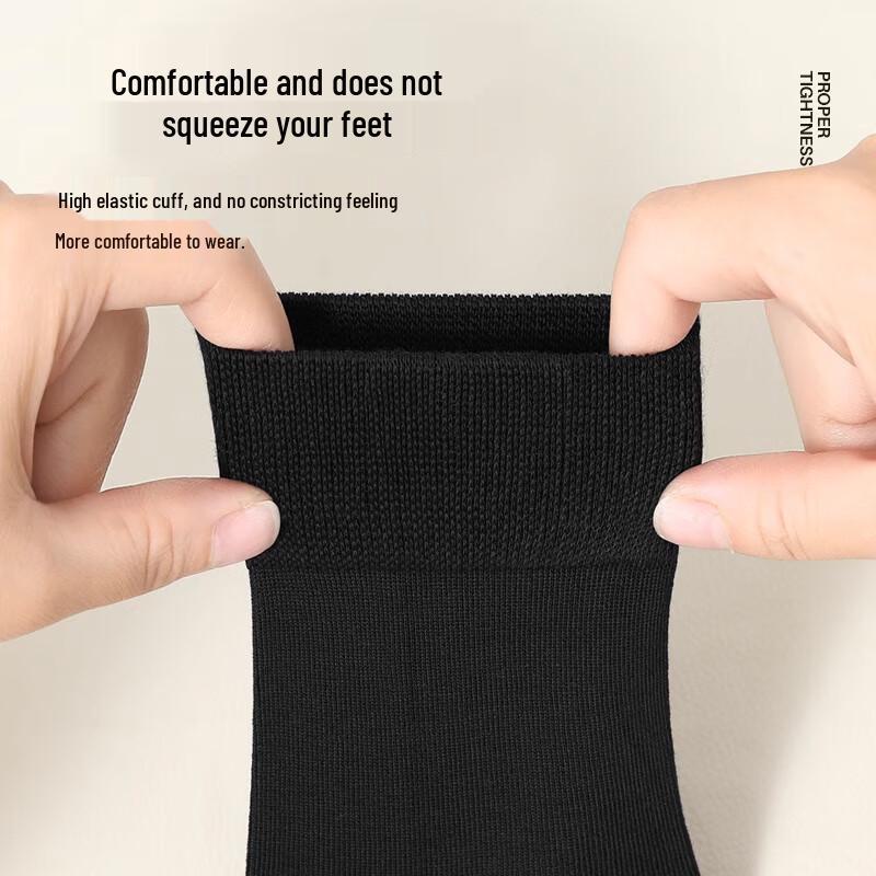 LANGSHA Men's Antibacterial Pure Cotton Dress Socks (7 Pairs)