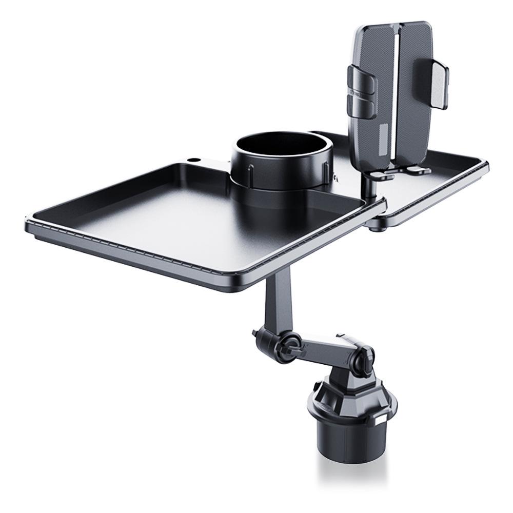 

Автомобильный поднос-подстаканник и держатель для телефона с полкой для хранения