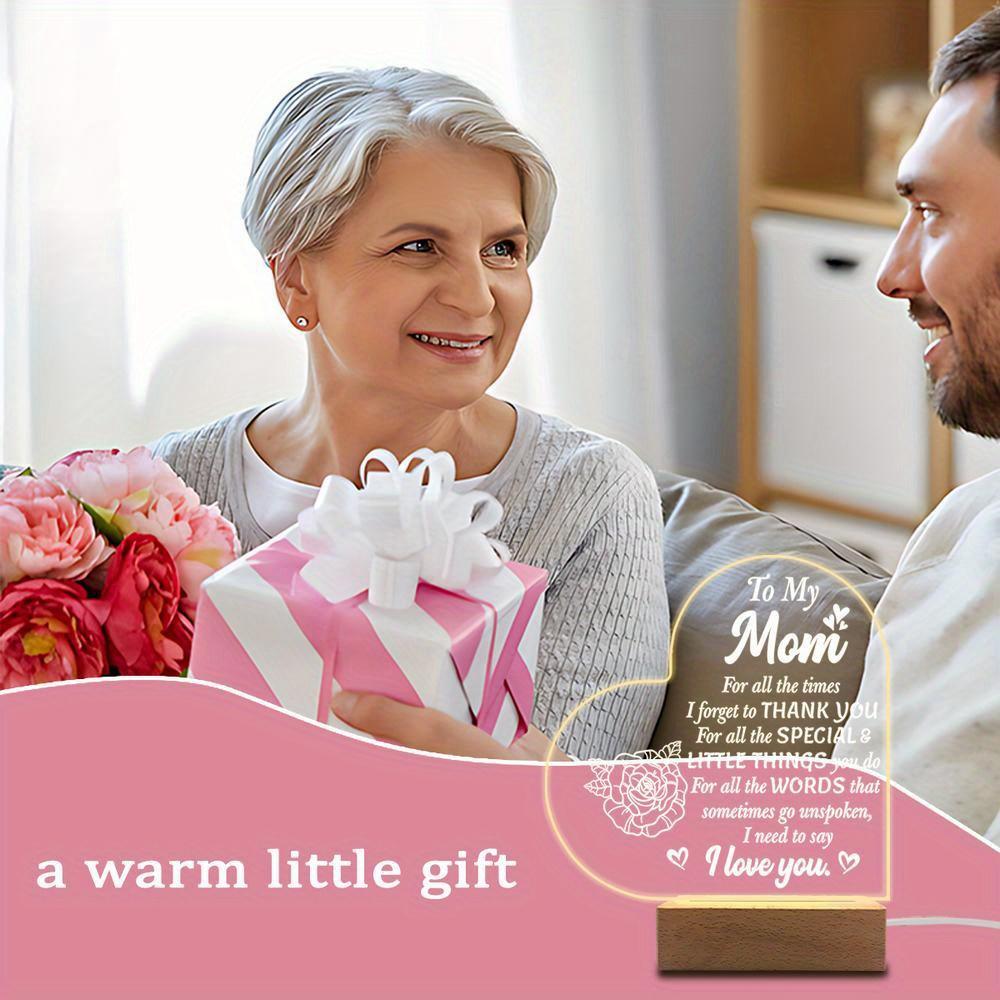 1PC Acrylic Luminous Ornament Photography Accessories, USB Base, Mom Gift, I Love You Figurines