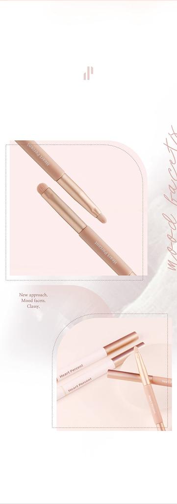 Heart Percent Lip Portable Retractable Lipstick Eyeshadow Lipstick Makeup Flat Finger Lip Brush with Double Tip Tool Dual-Ended Brush, &