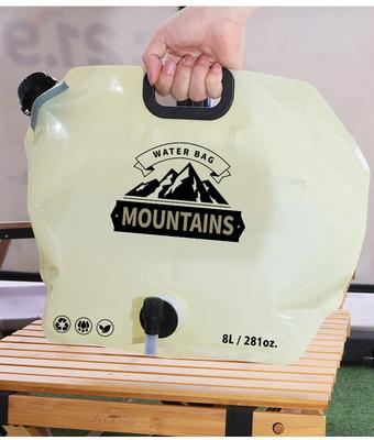 Sac à eau pliable portable, Seau de stockage d'eau de camping extérieur de grande capacité avec robinet, Contenant d'eau de randonnée avec poignée de transport