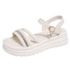 Step on shit feeling black sandals women's summer wear 2025 new soft-soled beach shoes French fairy style fashion sandals
