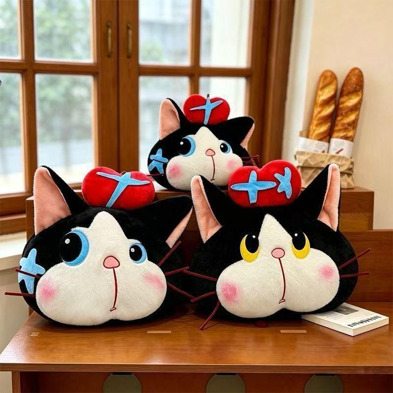 Black Cat Plush Pillow Cartoon Soft Toy Gift For Home Decor And Kids