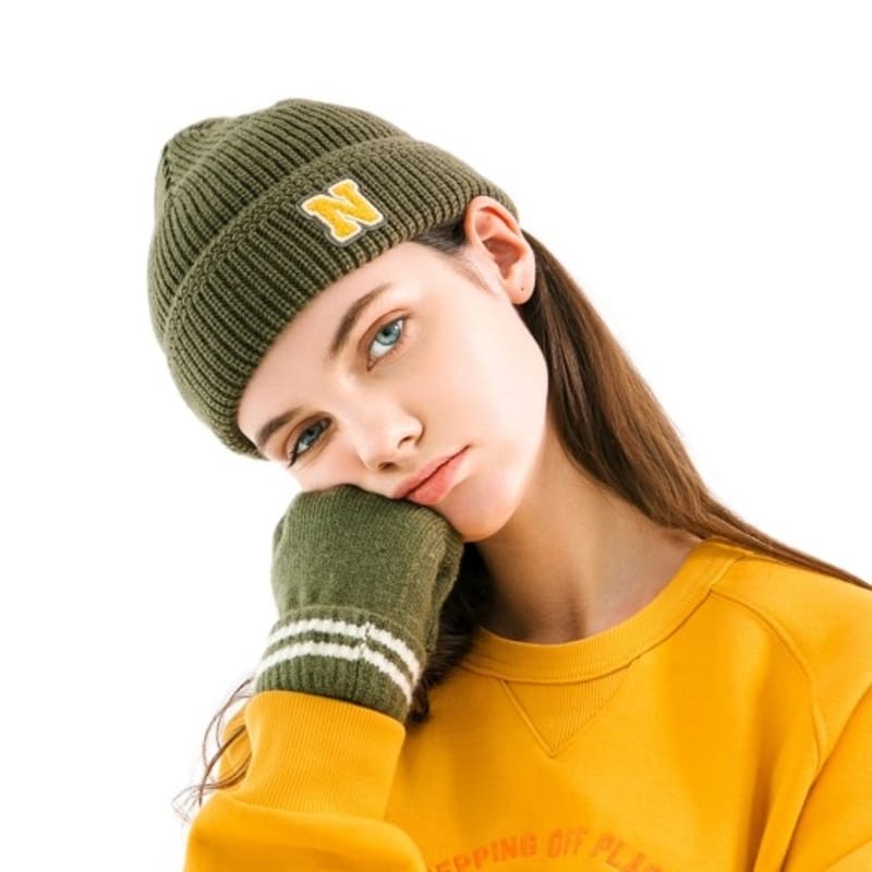 

Шапка бини NORDIC ISLAND с логотипом N - Оливковая OLIVE