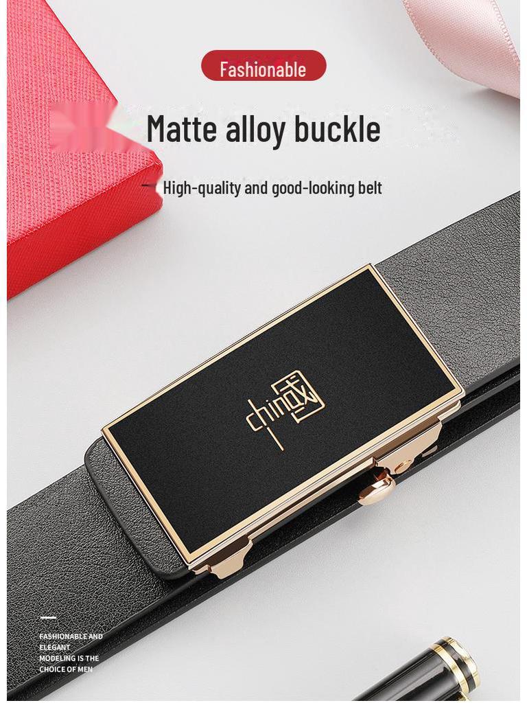Cloris Kelsey Men's Toothless Automatic Buckle Casual Belt