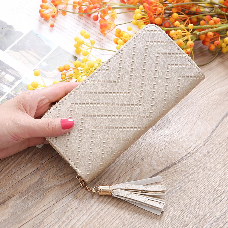 

Женский кошелек, длинная сумка на молнии с одной ручкой и волнистым узором