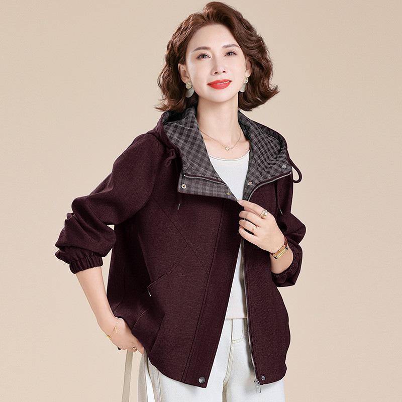 

Autumn Casual Plus Size Short Windbreaker for Stylish Moms 50+ 4XL (135-150 jin)