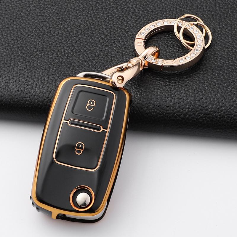 New Tpu Car Key Case Cover Shell For Vw Volkswagen Polo Tiguan Passat Golf Jetta Lavida Skoda Octavia 2 3 Button Accessories
