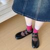 Female Spring and Autumn Trend Personality Splicing Collision Color Boneless Two Toes In The Tube Stack Socks