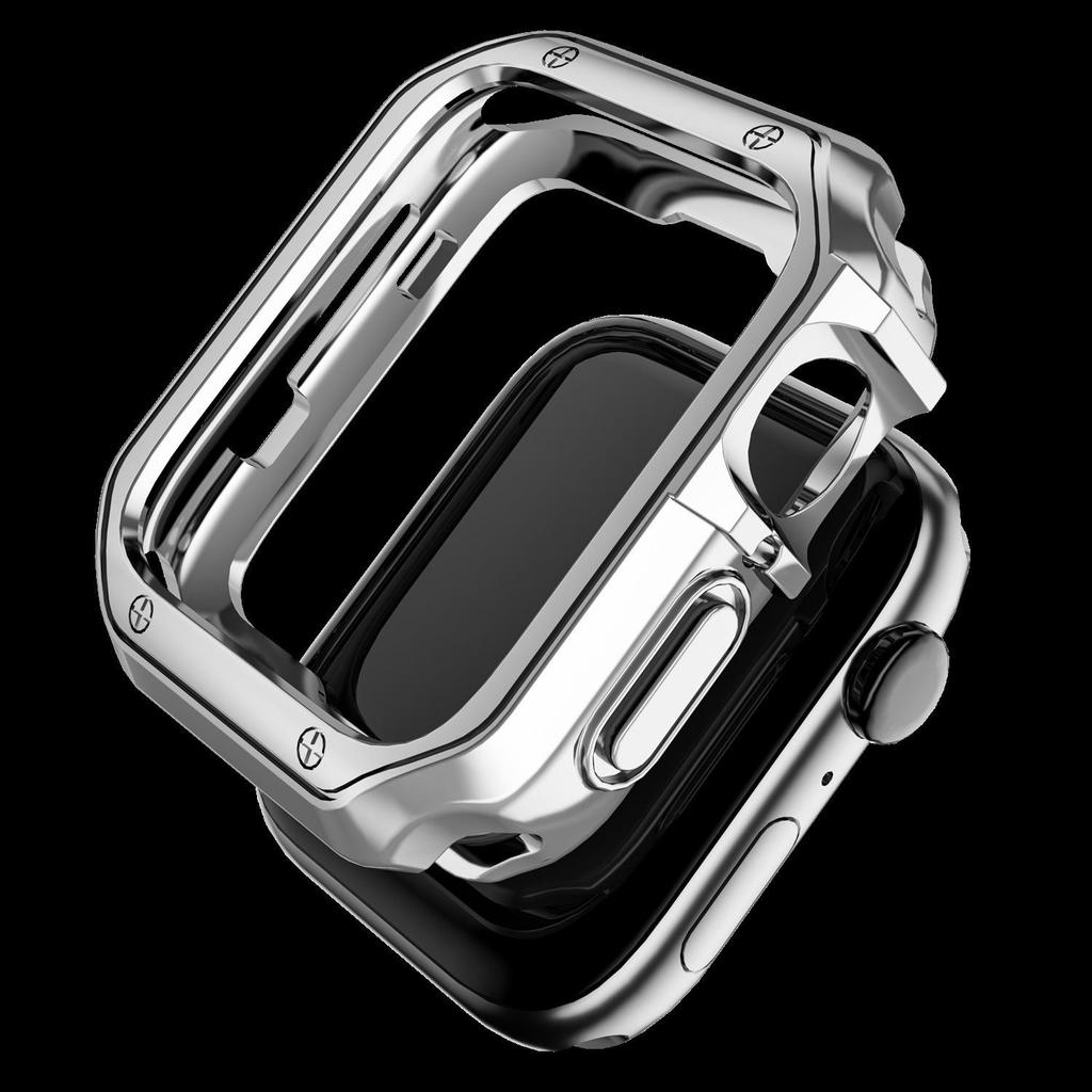 Apple Watch iWatch 7 TPU Protective Case - Electroplated Metallic Texture, Drop-Proof, Fits Series 2-7