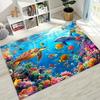 Underwater World Sea Dolphin Turtle Coral Rug for Bedroom Living Room Sofa Home Doormat Decor,Kids Non-slip Floor Mat