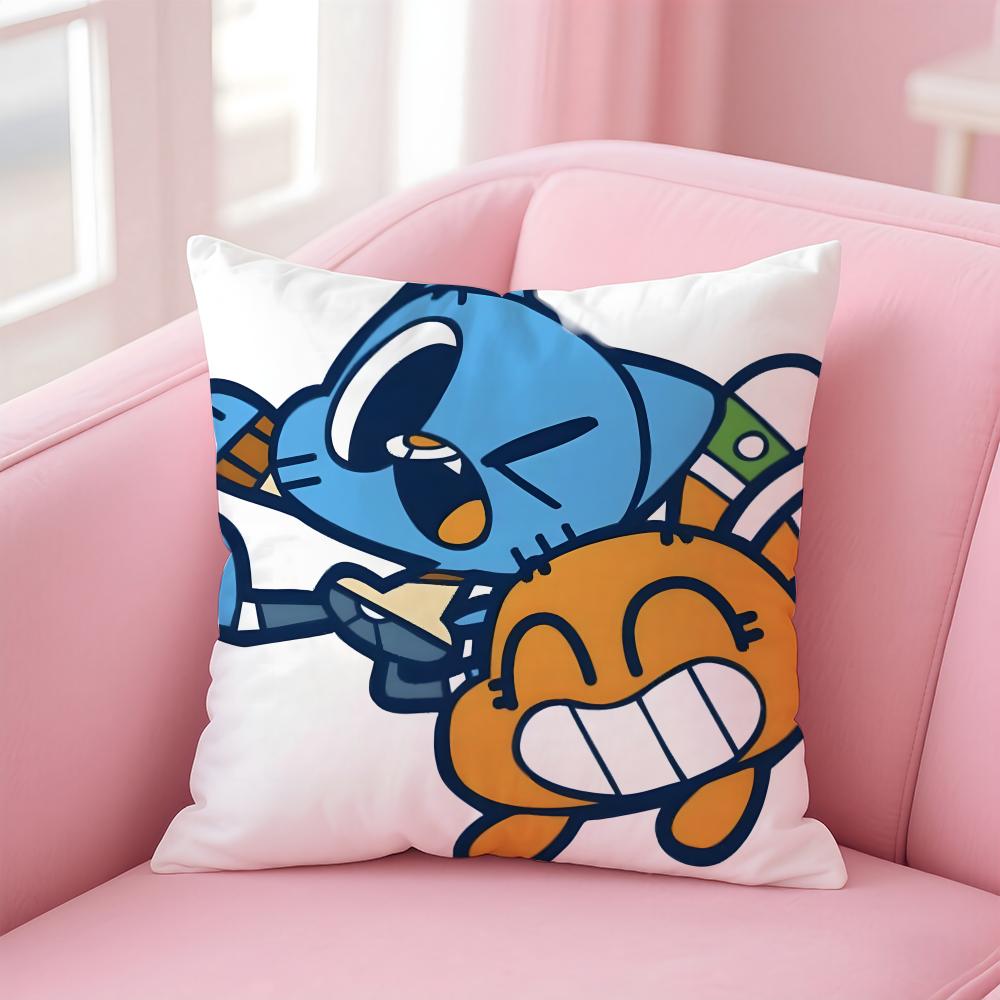 A-Animation The Amazing World of G-Gumball Cushion Cover Comfortable Reversible Pillow Cover Ideal for Car Sofa Bedroom & Beyond