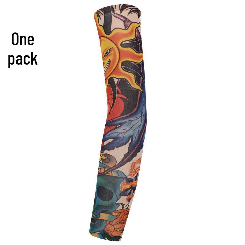 Seamless Outdoor Flower Tattoo Arm Sleeve - UV Protection for Cycling In Various Colors