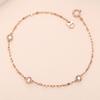 14K Gold Bracelet Chain Three Rose Cut
