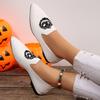 2025 new fashion new embroidered single shoes women's round head comfortable pumpkin head flying woven women's casual shoes women's shoes