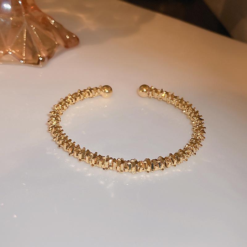 Emerald Diamond Open Bracelet, Niche Design, Korean Style Fashion Jewelry