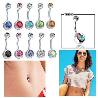 Titan Bauchnabelringe für Frauen Sexy Körperpiercing Schmuck CZ Opal Bauchnabelpiercing Ring