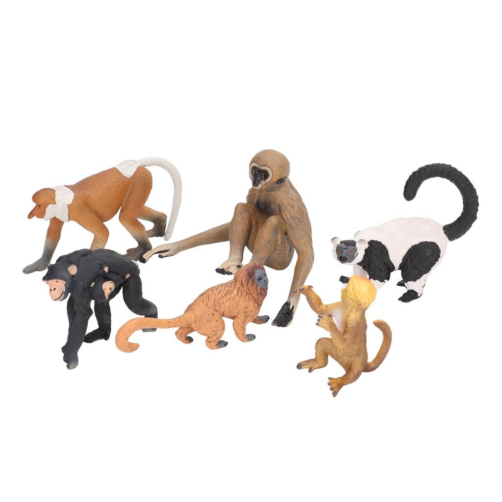 6Pcs Monkey Models Playset Safe Simple Styling Simulation Kids Educational Toy Set for Kids