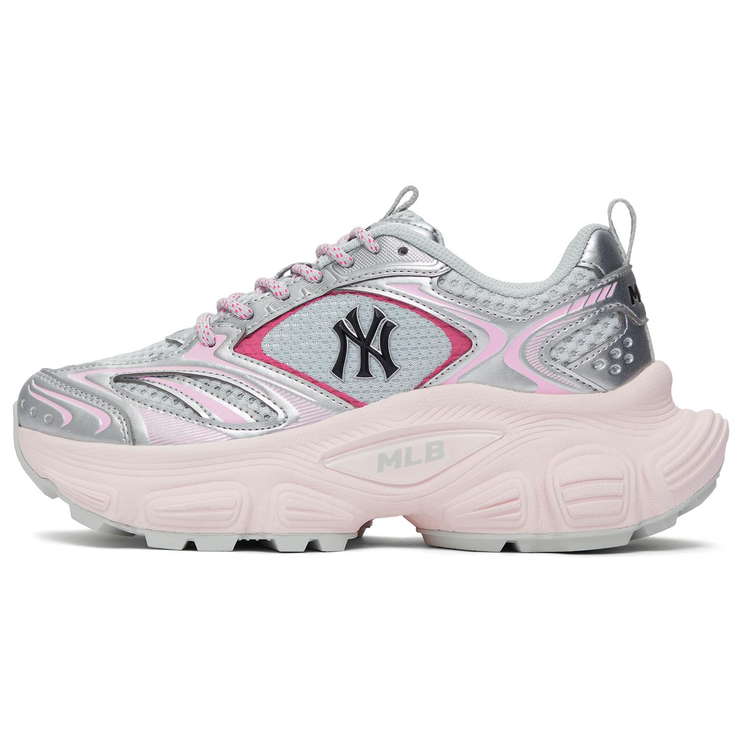 

MLB New York Yankees Slip Resistant Abrasion Resistant Low top Chunky Sneakers Unisex Pink 3ASHWD15N-50PKL 38.5