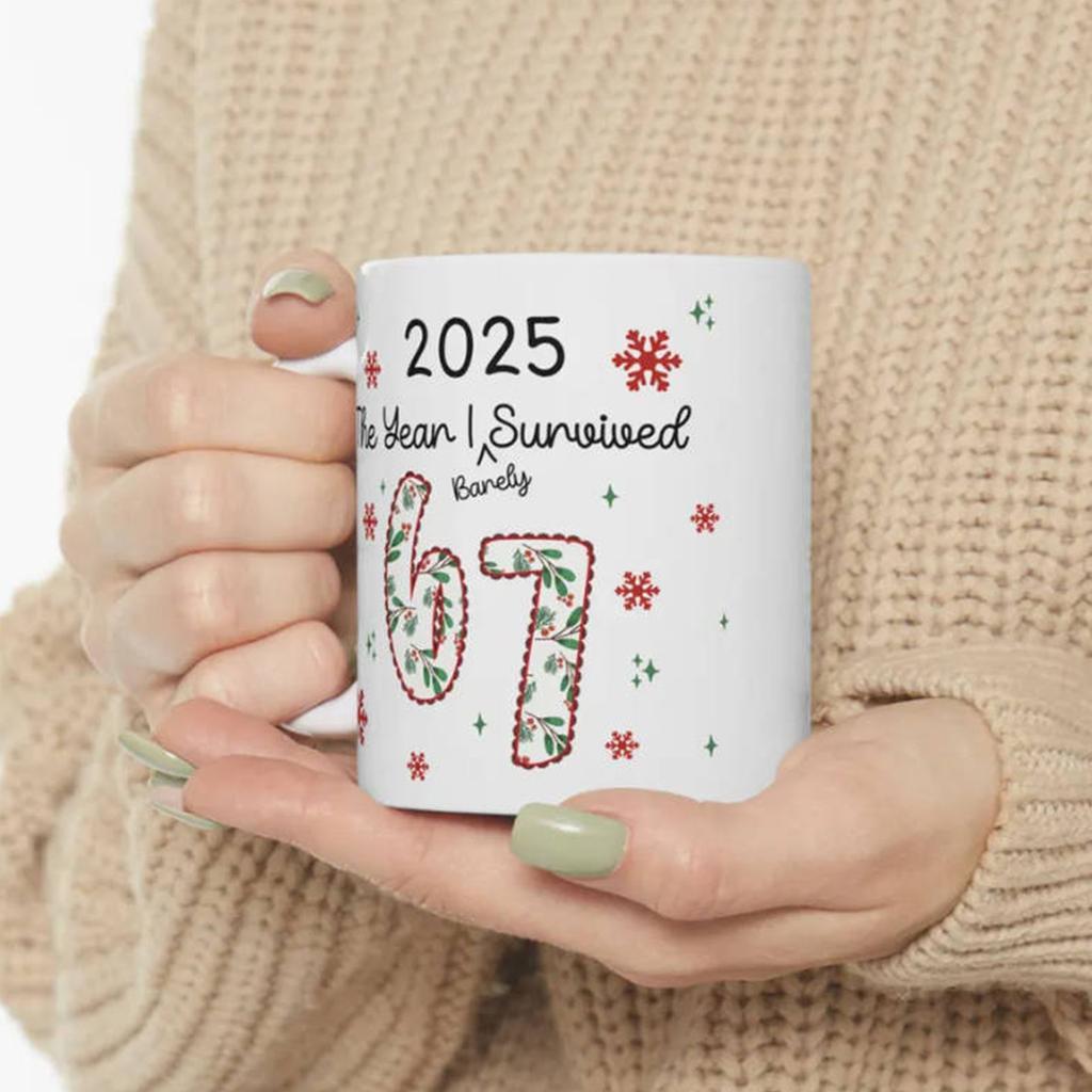 Funny Christmas Mugs, Holiday Coffee Cups, Teacher Ceramic Mugs, Satirical Christmas Mugs