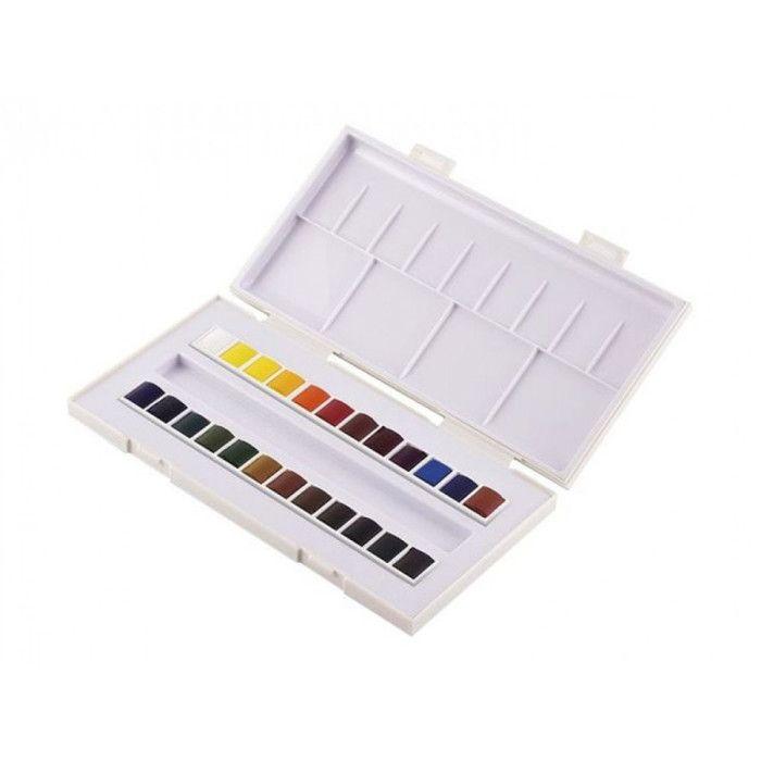 Watercolor Box - Sennelier - 24 Half-pans - Travel - Elastic Strap - Assorted Colors