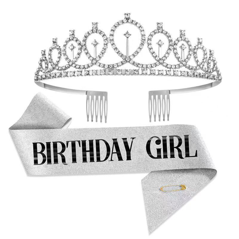 Handcrafted Birthday Sash and Crown Set - Premium Rose Gold Accessories for Celebrations