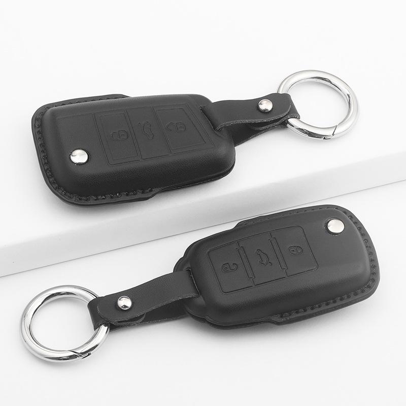 Compatible Key Case for VW Models: Bora, Sagitar, Polo, Tiguan, Tayron, Lamando, Lavida, T-Cross, Golf - Key Bag Shell Buckle.